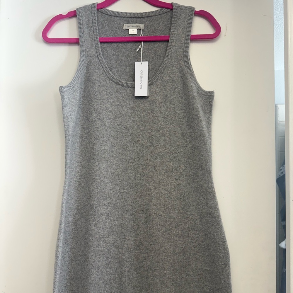 Outerknown Heather Gray Cashmere Dress